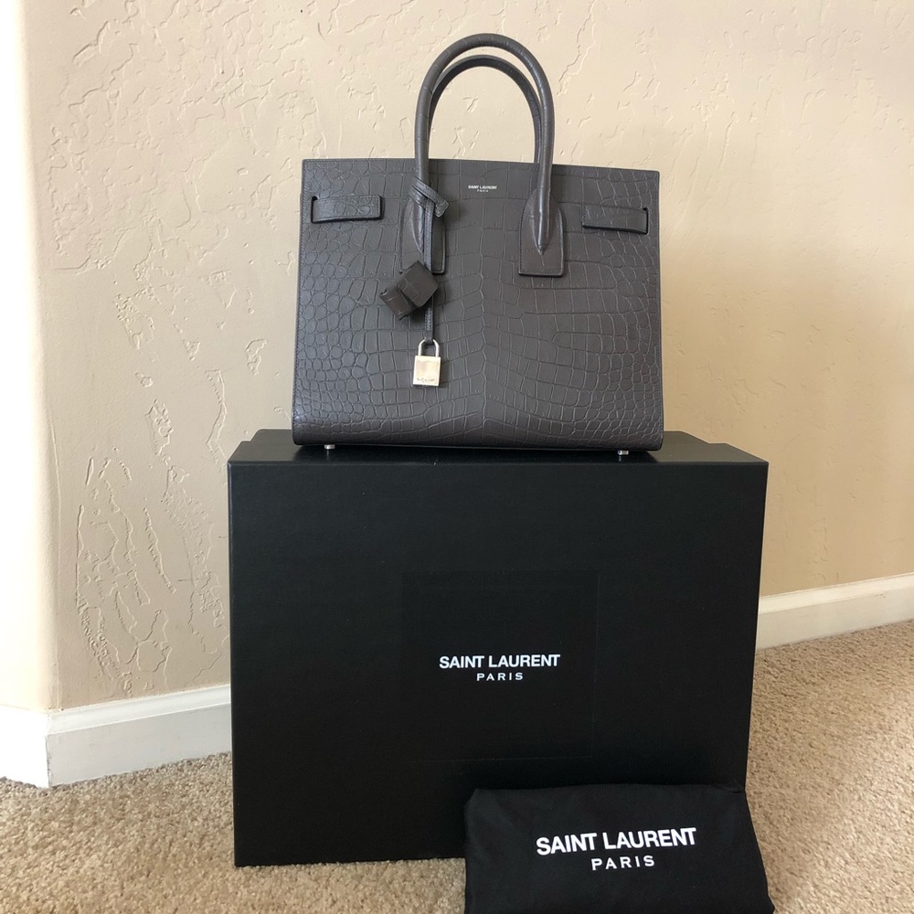 Croc Embossed YSL Sac De Jour